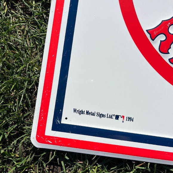 Vintage 90s Boston Red Sox MLB Metal / Tin Sign - Picture 2 of 8